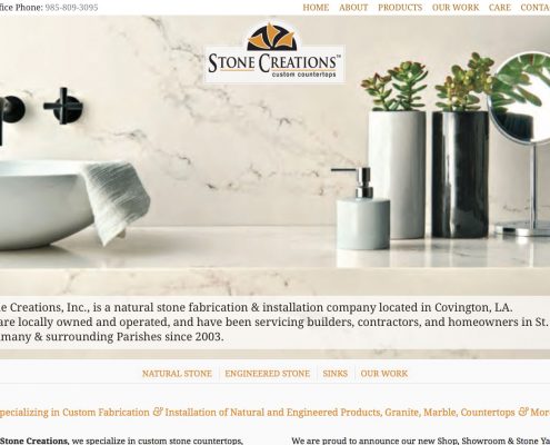 Stone Creations Website Design by MDG | Louisiana