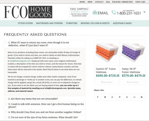 FCO Home Goods E-commerce Web design | Louisiana | MDG