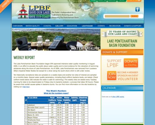 Lake Pontchartrain Basin Foundation Website Design | Louisiana | MDG