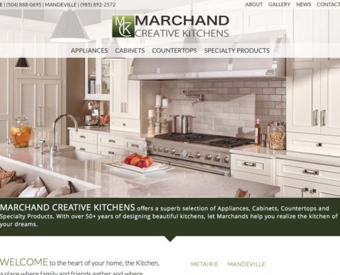 Marchand Creative Kitchens Web Design | Louisiana | MDG