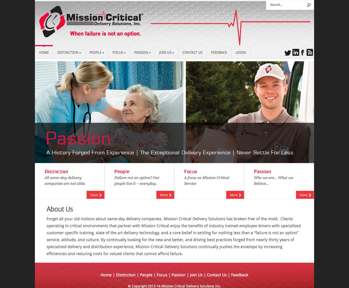 Mission Critical Delivery Solutions Website Design | Louisiana | MDG