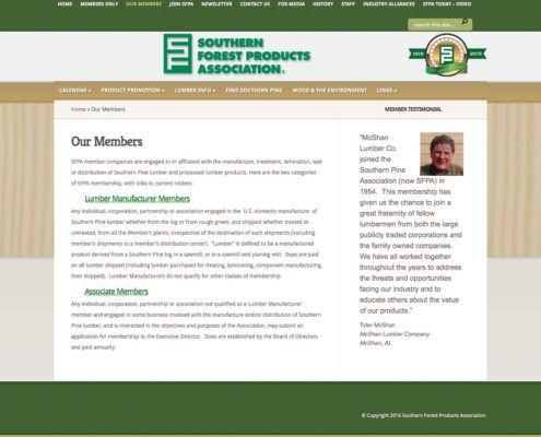 Southern Forest Products Association Website Design | Louisiana | MDG