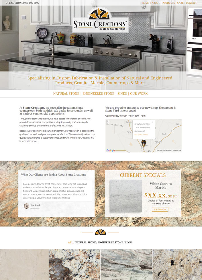 Stone Creations Web Design | Louisiana | MDG