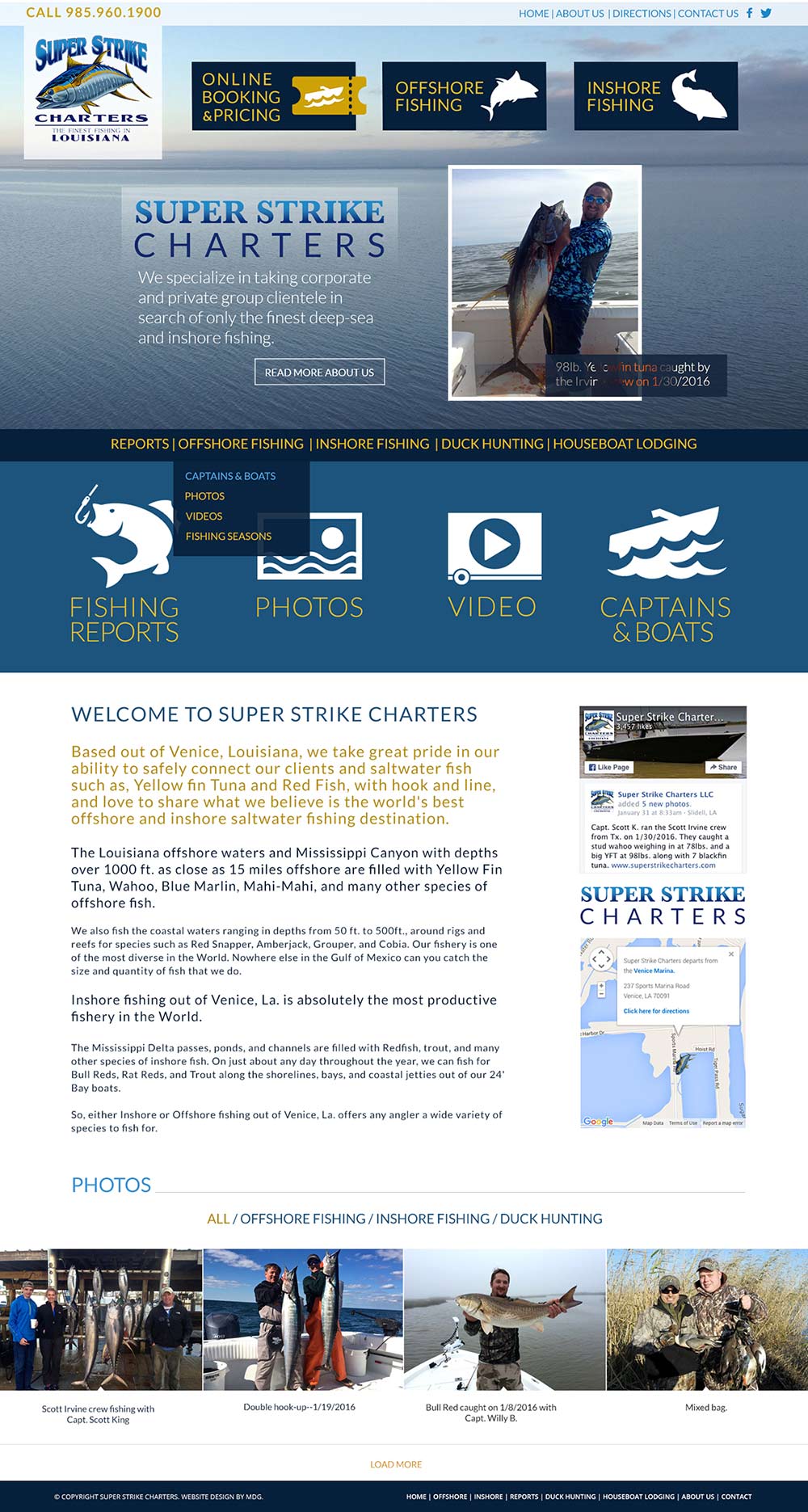 Super Strike Charters Venice, Louisiana Web Design | MDG